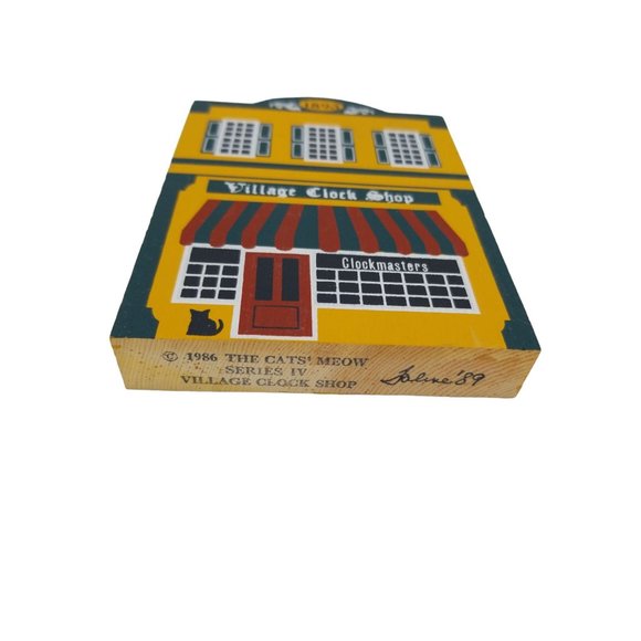 Cat's Meow Village Clock Shop 1986 Series Signed Faline '89 Shelf Sitter - Picture 2 of 8